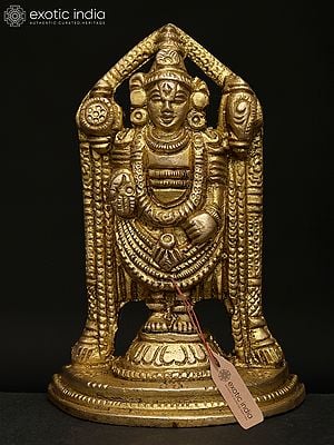 3" Small Tirupati Balaji (Venkateshvara) | Brass Statue