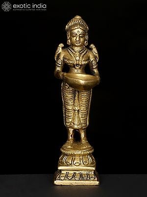 4" Small Deep Lakshmi | Brass Statue