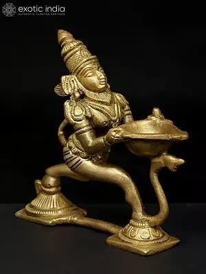 5" Brass Lord Hanuman Lamp for Shri Rama Puja | Handmade