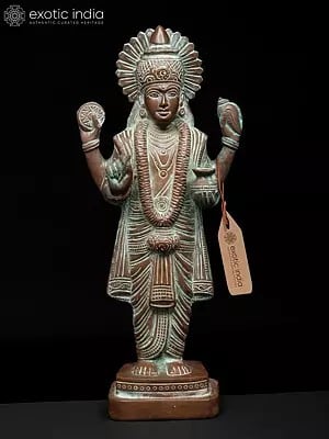 12" Four Armed Standing Lord Dhanvantari - The Physician of The Devas | Brass Statue
