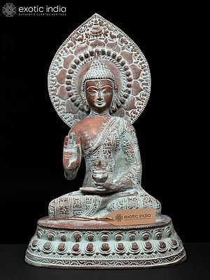 13'' Shakyamuni Buddha in Abhaya Mudra | Brass Statue