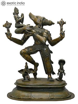 20" Bhumi-Varaha with Garuda and Shesha | Madhuchista Vidhana (Lost-Wax) | Panchaloha Bronze from Swamimalai