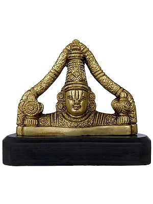 3" Tirupati Balaji Idol for Car Dashboard | Brass & Wood | Handcrafted in India