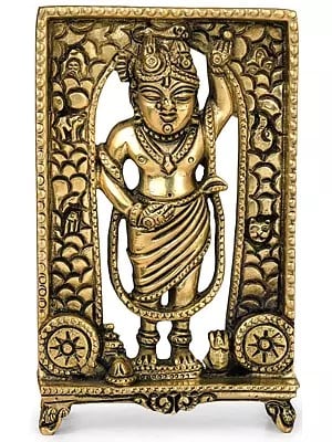 5" Shri Krishna as Shrinath Ji Statue in Brass | Handmade | Made in India