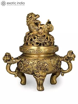 7" Dragon Incense Burner in Brass | Handmade | Made in India