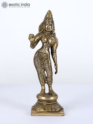 8" Goddess Uma (Parvati) Brass Statue | Religious Figurine