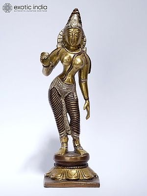 8" Goddess Uma (Parvati) Brass Statue | Religious Figurine