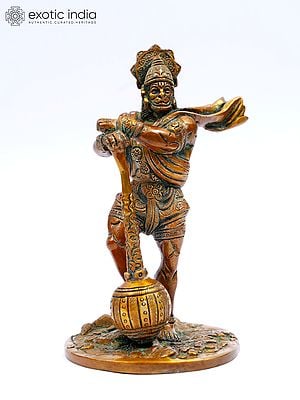 7" Bahubali Hanuman | Brass Statue