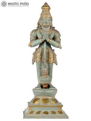 16" Standing Hanuman Brass Idol | Handmade | Made in India