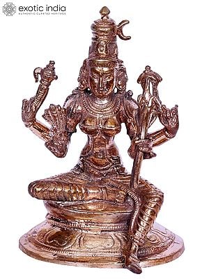 3" Small Goddess Rajarajeshwari (Tripura Sundari) Idol | Madhuchista Vidhana (Lost-Wax) | Panchaloha Bronze from Swamimalai