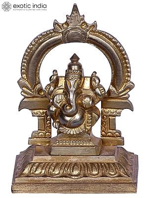 2" Bronze Bhagawan Ganapati Statue with Throne