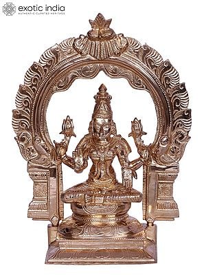 Maa Lakshmi Bronze Statue - Goddess of Wealth with Arch