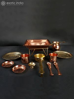 Hindu Ritual Agnihotra Set | Copper and Brass