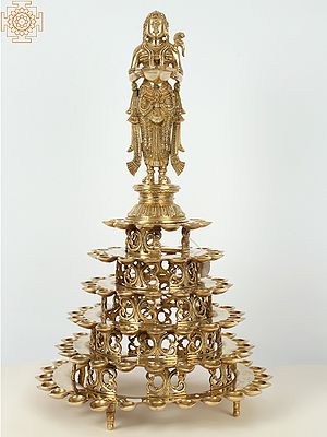 24" Superfine Deep Lakshmi 108 Wicks Lamp