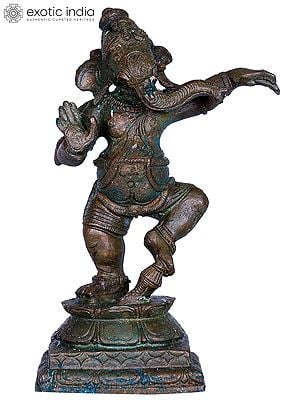 4'' Small Dancing Ganesha Bronze Figurine | Gift Box