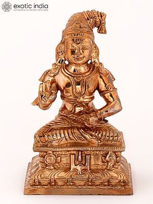 4" Small Hindu Saint Nammalvar Idol in Bronze