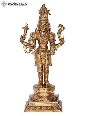 13" Shiva Pashupatinath Bronze Statue | Madhuchista Vidhana (Lost-Wax) | Panchaloha Bronze from Swamimalai