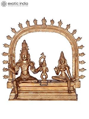 10'' Somaskandar Panchaloha Bronze Statue from Swamimalai | Madhuchista Vidhana (Lost-Wax)