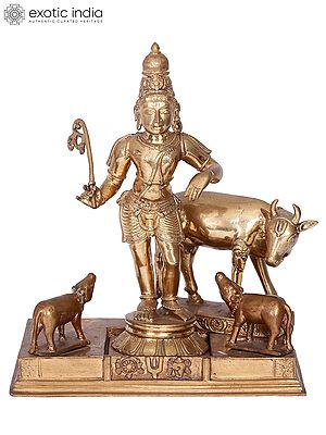 10'' Rajagopal Panchaloha Bronze Statue from Swamimalai | Madhuchista Vidhana (Lost-Wax)