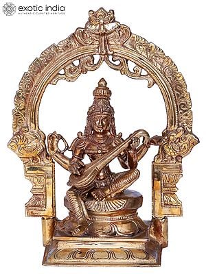 10'' Saraswati | Madhuchista Vidhana (Lost-Wax) | Panchaloha Bronze from Swamimalai