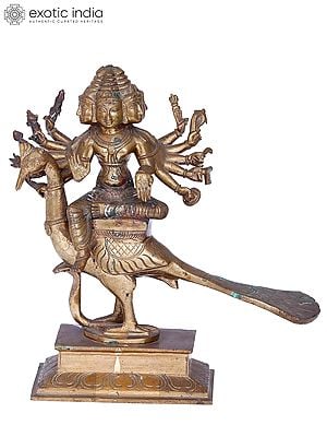 10'' Lord Murugan Panchaloha Bronze Statue from Swamimalai | Madhuchista Vidhana (Lost-Wax)