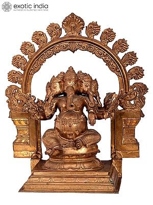 17'' Panchamukhi Ganesha | Madhuchista Vidhana (Lost-Wax) | Panchaloha Bronze from Swamimalai