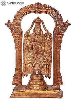 19'' Lord Venkateshwara as Balaji | Madhuchista Vidhana (Lost-Wax) | Panchaloha Bronze from Swamimalai