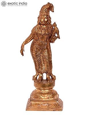 9'' Goddess Andal | Madhuchista Vidhana (Lost-Wax) | Panchaloha Bronze from Swamimalai