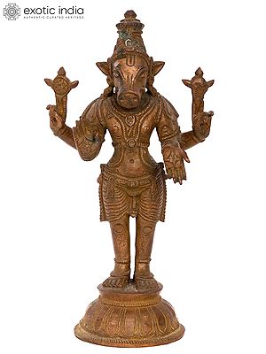 7'' Standing Varaha Avatara of Vishnu | Madhuchista Vidhana (Lost-Wax) | Panchaloha Bronze from Swamimalai