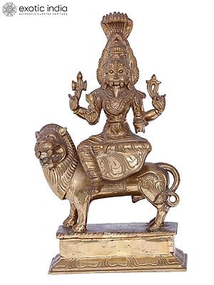 11'' Prathyangira Devi | Madhuchista Vidhana (Lost-Wax) | Panchaloha Bronze from Swamimalai