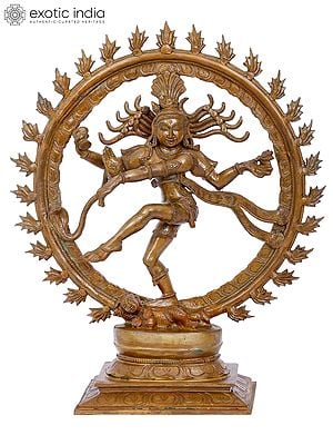 16'' Nataraja Panchaloha Bronze Statue | Madhuchista Vidhana (Lost-Wax) | Panchaloha Bronze from Swamimalai