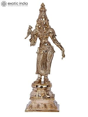 12'' Goddess Meenakshi | Madhuchista Vidhana (Lost-Wax) | Panchaloha Bronze from Swamimalai