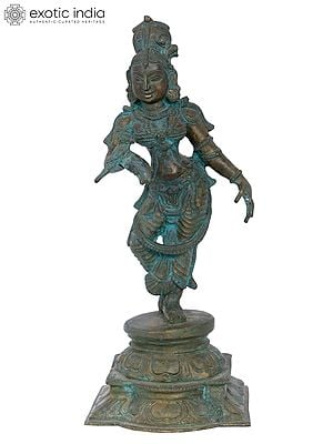 12'' Dancing Lady | Madhuchista Vidhana (Lost-Wax) | Panchaloha Bronze from Swamimalai