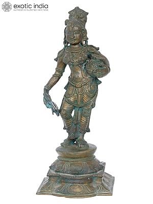 12'' Lady Pot of Water | Madhuchista Vidhana (Lost-Wax) | Panchaloha Bronze from Swamimalai