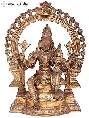 20'' Lord Varaha with Goddess Lakshmi Panchaloha Bronze Statue