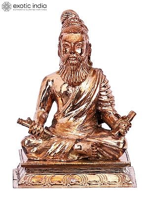 4'' Small Saint Thiruvalluvar | Madhuchista Vidhana (Lost-Wax) | Panchaloha Bronze from Swamimalai