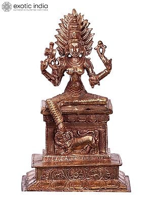 5'' Small Goddess Mariamman | Madhuchista Vidhana (Lost-Wax) | Panchaloha Bronze from Swamimalai