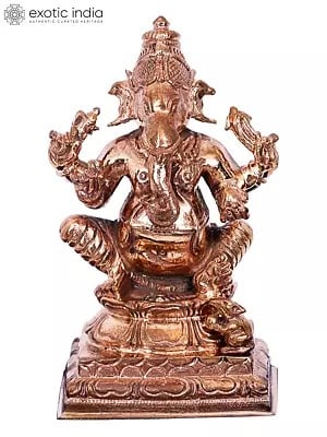 3" Small Lord Ganesha Panchaloha Bronze Statue from Swamimalai