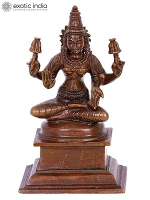 6" Goddess Lakshmi Panchaloha Bronze Statue from Swamimalai