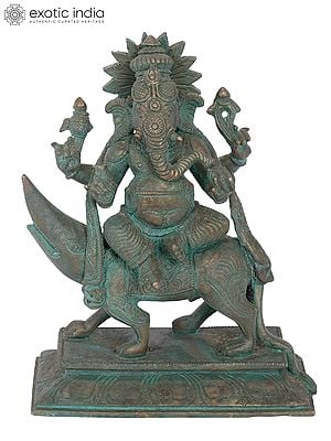 7" Vijaya Ganapati | Madhuchista Vidhana (Lost-Wax) | Panchaloha Bronze from Swamimalai