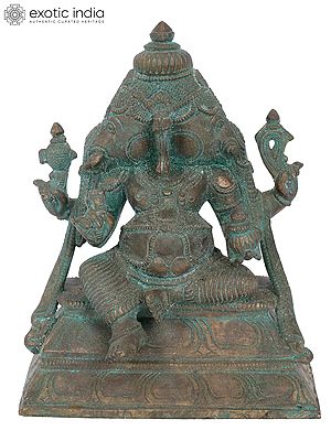 7" Dvimukha Ganapati Bronze Statue | Madhuchista Vidhana (Lost-Wax) | Panchaloha Bronze from Swamimalai