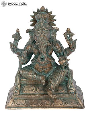 7” Vijaya Ganapati Bronze Statue | Madhuchista Vidhana (Lost-Wax) | Panchaloha Bronze from Swamimalai