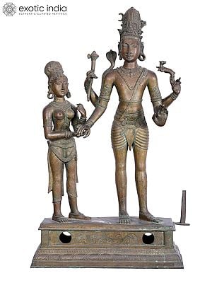 37'' Kalyana Sundaram (Marriage of Shiva and Parvati) | Madhuchista Vidhana (Lost-Wax) | Panchaloha Bronze from Swamimalai