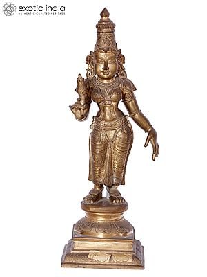 24'' Devi Uma (Parvati) Panchaloha Bronze Statue from Swamimalai | Madhuchista Vidhana (Lost-Wax)