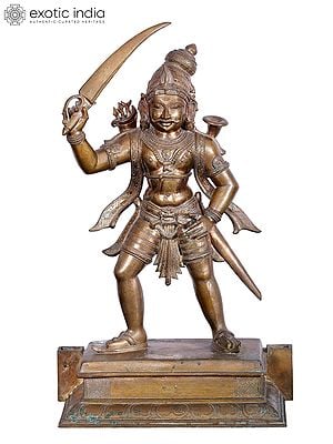 24'' Madurai Veeran Panchaloha Bronze Sculpture from Swamimalai