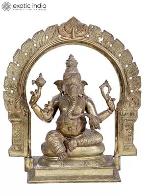 18'' Haridra Ganapati Bronze Statue | Madhuchista Vidhana (Lost-Wax) | Panchaloha Bronze from Swamimalai