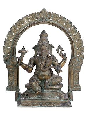 18'' Sitting Lord Ganesha Statue | Panchaloha Bronze Idols from Swamimalai