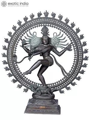 40'' Large Lord Nataraja Statue | Madhuchista Vidhana (Lost-Wax) | Panchaloha Bronze from Swamimalai