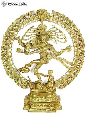 20" Antiquated Nataraja Statue in Brass | Handmade | Made in India