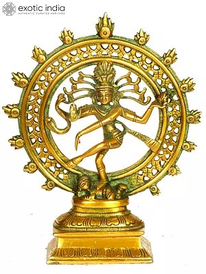 9" Lord Shiva Nataraja Brass Statue | Handmade | Made in India